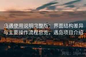 岛遇使用说明完整版：界面结构差异与主要操作流程总览，遇岛项目介绍