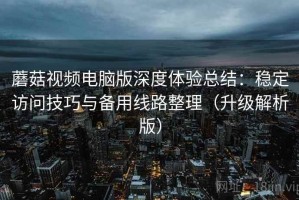 蘑菇视频电脑版深度体验总结：稳定访问技巧与备用线路整理（升级解析版）