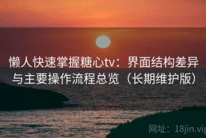 懒人快速掌握糖心tv：界面结构差异与主要操作流程总览（长期维护版）