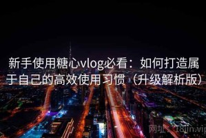 新手使用糖心vlog必看：如何打造属于自己的高效使用习惯（升级解析版）