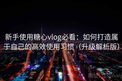 新手使用糖心vlog必看：如何打造属于自己的高效使用习惯（升级解析版）