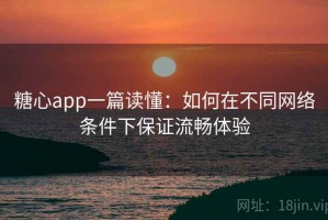 糖心app一篇读懂：如何在不同网络条件下保证流畅体验