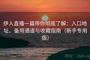 伊人直播一篇带你彻底了解：入口地址、备用通道与收藏指南（新手专用版）