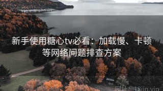 新手使用糖心tv必看：加载慢、卡顿等网络问题排查方案