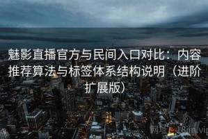 魅影直播官方与民间入口对比：内容推荐算法与标签体系结构说明（进阶扩展版）