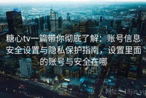 糖心tv一篇带你彻底了解：账号信息安全设置与隐私保护指南，设置里面的账号与安全在哪
