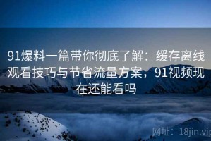 91爆料一篇带你彻底了解：缓存离线观看技巧与节省流量方案，91视频现在还能看吗
