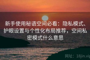 新手使用秘语空间必看：隐私模式、护眼设置与个性化布局推荐，空间私密模式什么意思