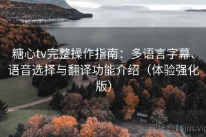 糖心tv完整操作指南：多语言字幕、语音选择与翻译功能介绍（体验强化版）