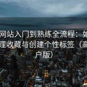 日韩网站入门到熟练全流程：如何高效管理收藏与创建个性标签（高阶用户版）