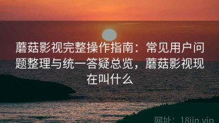 蘑菇影视完整操作指南：常见用户问题整理与统一答疑总览，蘑菇影视现在叫什么