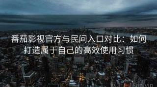 番茄影视官方与民间入口对比：如何打造属于自己的高效使用习惯