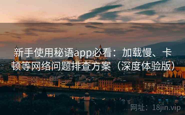 新手使用秘语app必看：加载慢、卡顿等网络问题排查方案（深度体验版）