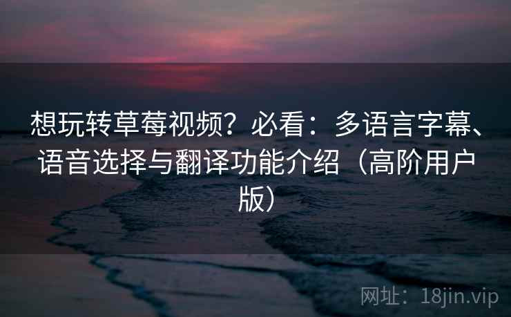 想玩转草莓视频？必看：多语言字幕、语音选择与翻译功能介绍（高阶用户版）