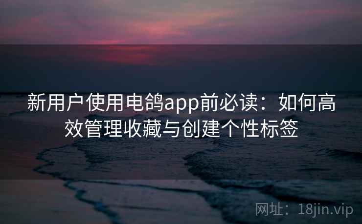 新用户使用电鸽app前必读：如何高效管理收藏与创建个性标签