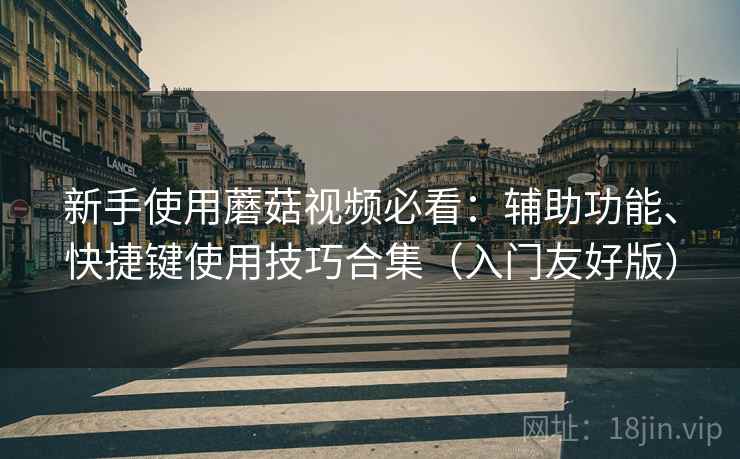 新手使用蘑菇视频必看:辅助功能、快捷键使用技巧合集(入门友好版) 新手使用蘑菇视频必看:辅助功能、快捷键使用技巧合集(入门友好版)