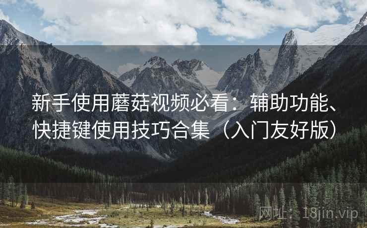 新手使用蘑菇视频必看:辅助功能、快捷键使用技巧合集(入门友好版) 新手使用蘑菇视频必看:辅助功能、快捷键使用技巧合集(入门友好版)