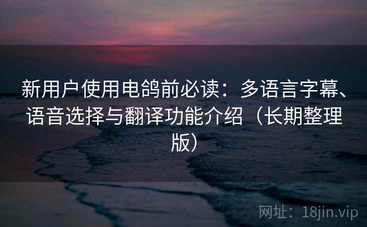 新用户使用电鸽前必读:多语言字幕、语音选择与翻译功能介绍(长期整理版) 新用户使用电鸽前必读:多语言字幕、语音选择与翻译功能介绍(长期整理版)