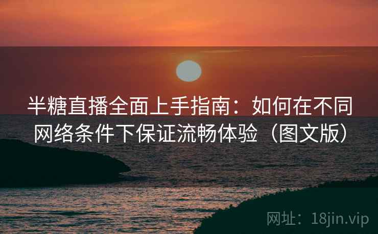 半糖直播全面上手指南:如何在不同网络条件下保证流畅体验(图文版) 半糖直播全面上手指南:如何在不同网络条件下保证流畅体验(图文版)