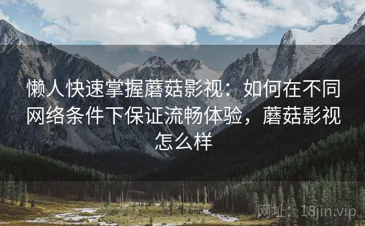 懒人快速掌握蘑菇影视：如何在不同网络条件下保证流畅体验，蘑菇影视怎么样